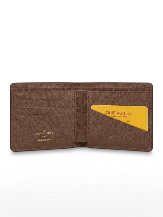 Elegant LV Bi-Fold Wallet - Damier Ebene Canvas