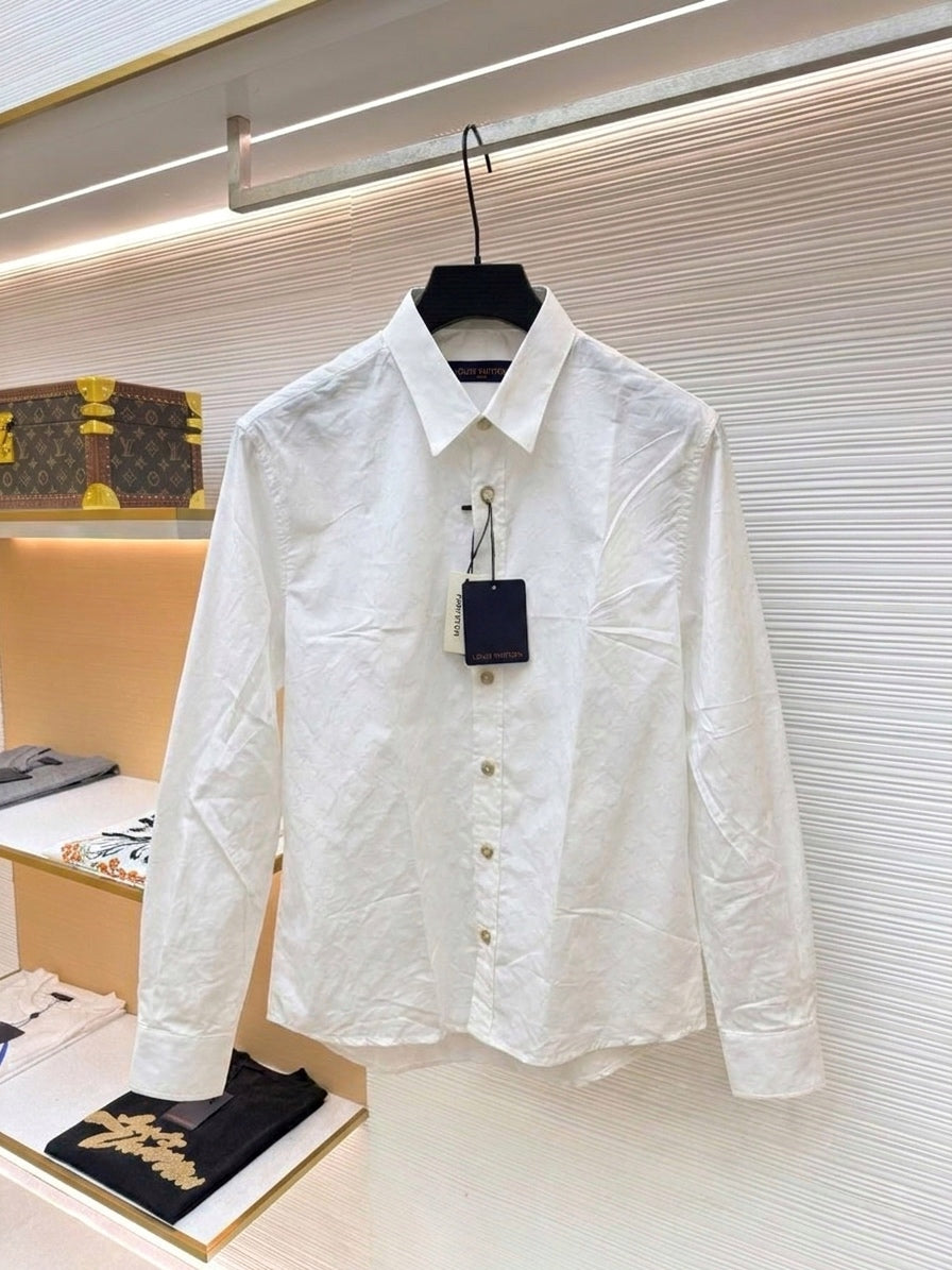The LV Signature White Monogram Jacquard Shirt