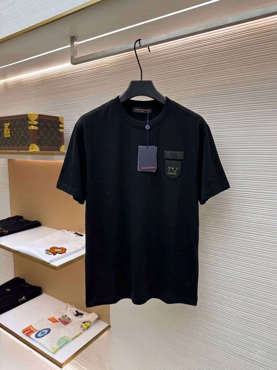 LV Heritage Crest Detail Black T-Shirt