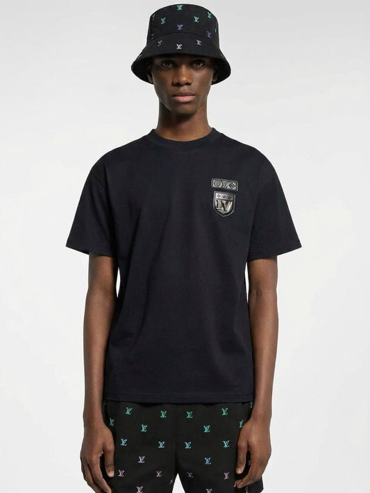 LV Heritage Crest Detail Black T-Shirt