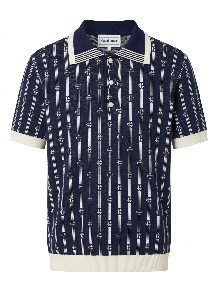Casa Signature Monogram Knit Polo