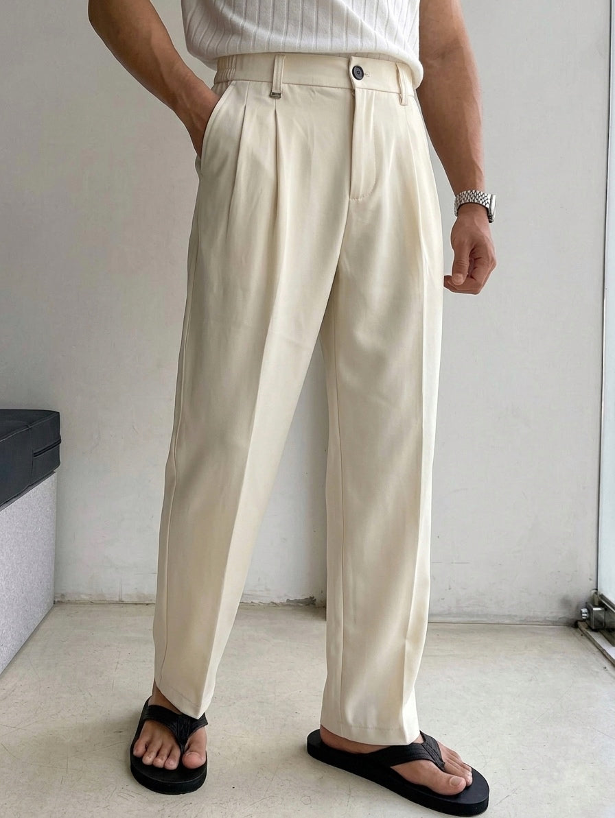 HL Ivory Fluid Pleated Trousers