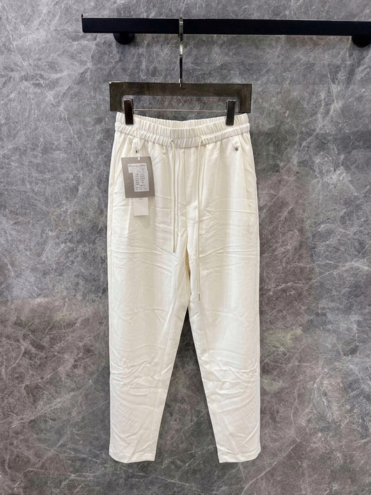The O.A. Alabaster Wide-Leg Drawstring Trouser