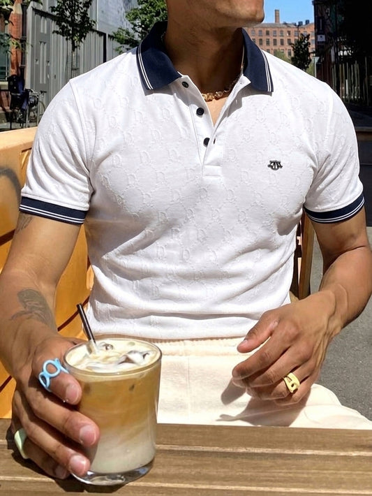 DR Oblique Jacquard Contrast Polo