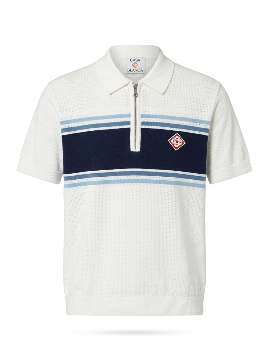 CB Heritage Textured Knit Zip Polo