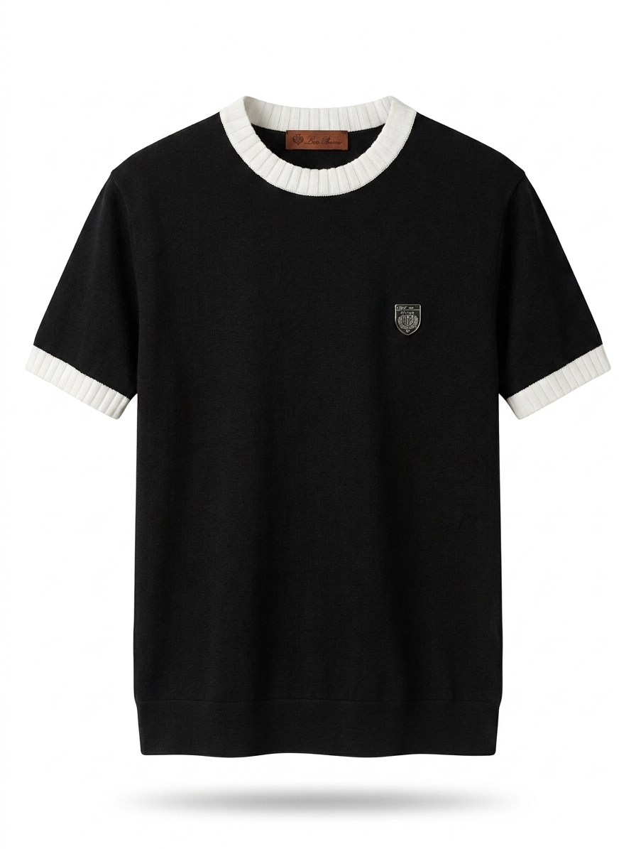 LP Contrast-Trim Crest Knit T-Shirt