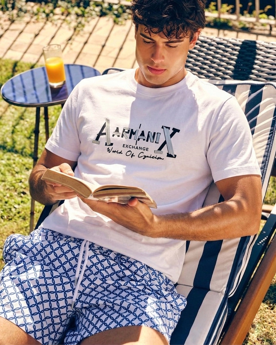 AX Premium White Statement Graphic T-Shirt