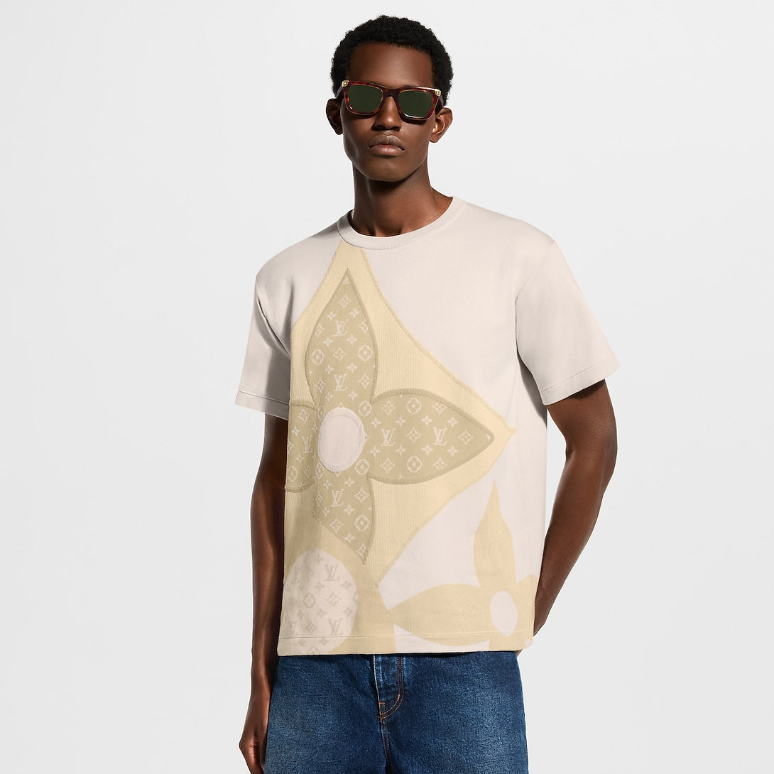 LV Macro Flower Intarsia Knit Tee