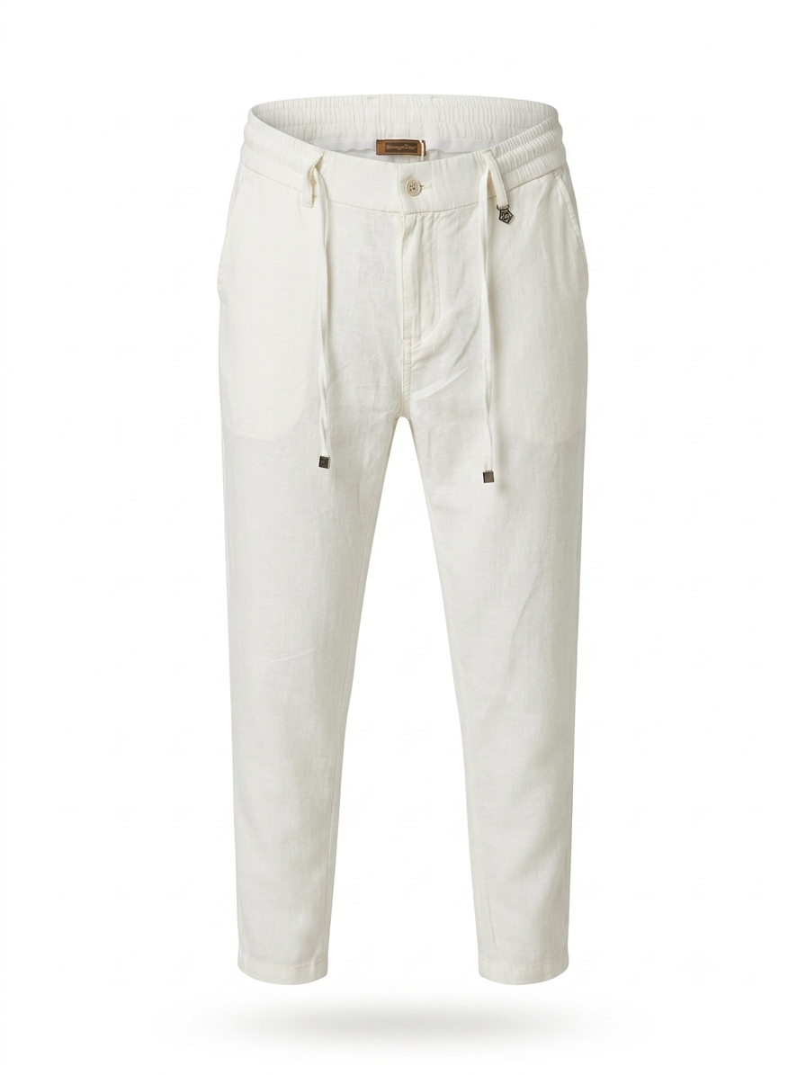 LUX | Riviera Linen Drawstring Trousers - Ivory