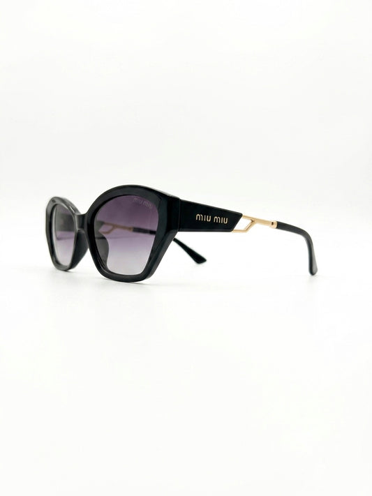 MM Cut-Out Temple Cat-Eye Sunglasses