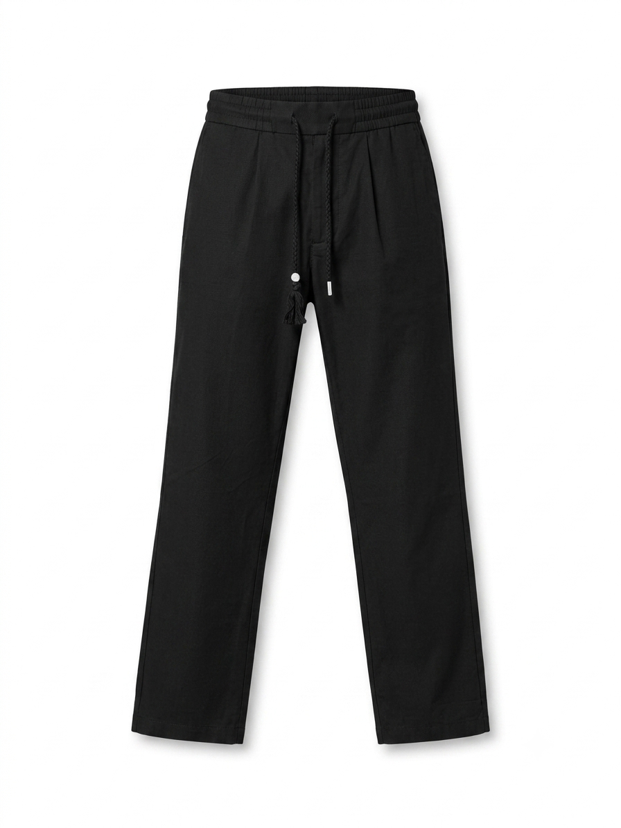 LP | Artisan Drawstring Lounge Trousers - Midnight Black