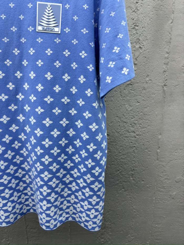 LV Monogram Gradient Blue Jersey T-Shirt