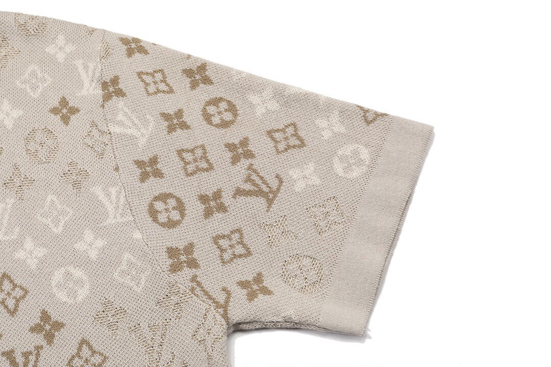 LV Tonal Monogram Jacquard Knit T-Shirt