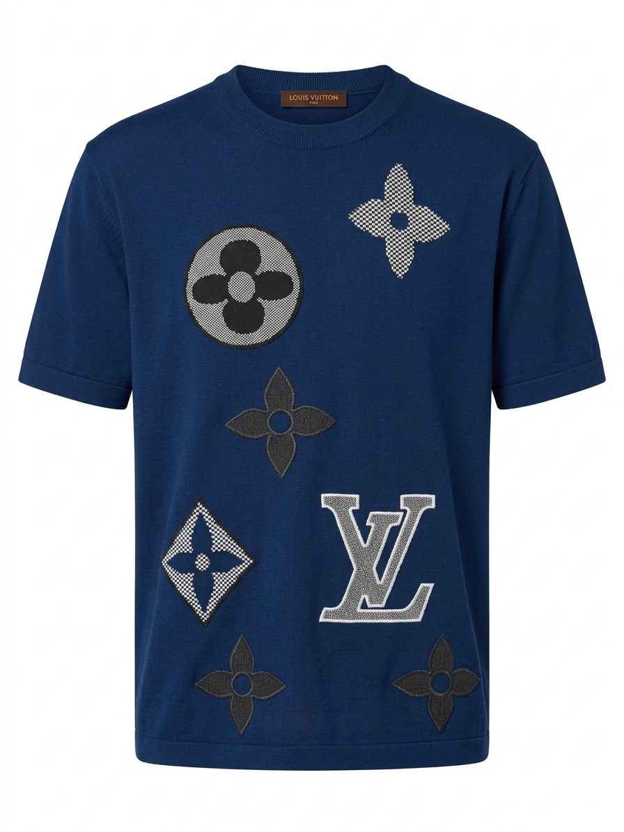LV Signature Motif Appliqué Knit Tee