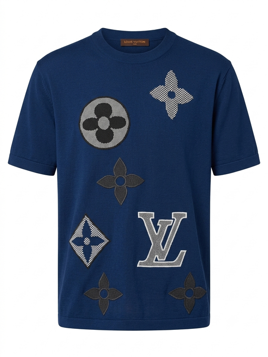 LV Signature Motif Appliqué Knit Tee