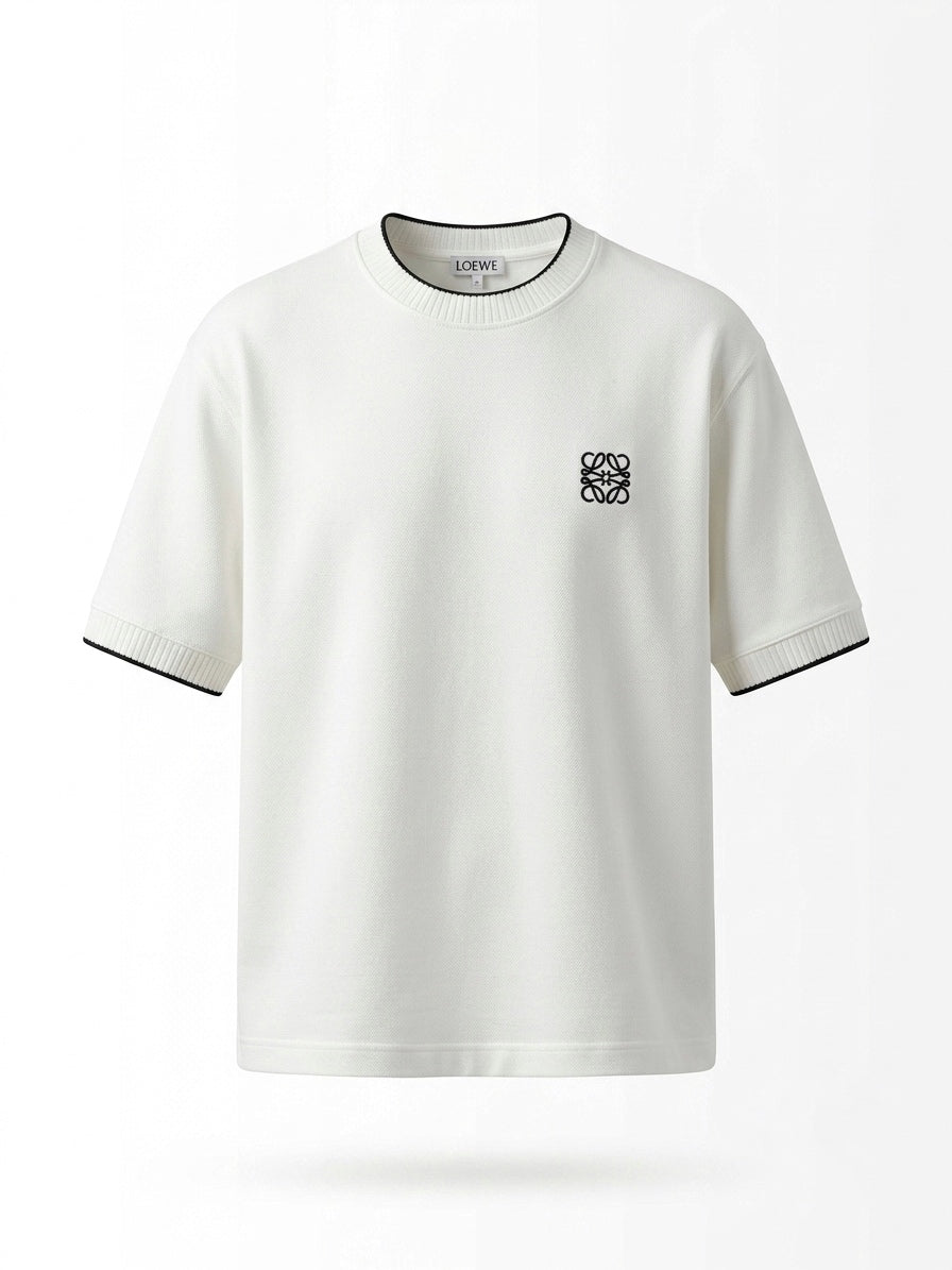 LOE - Ivory Anagram Embellished Tee