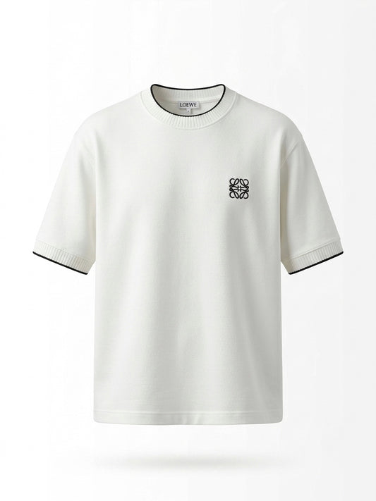 LOE - Ivory Anagram Embellished Tee