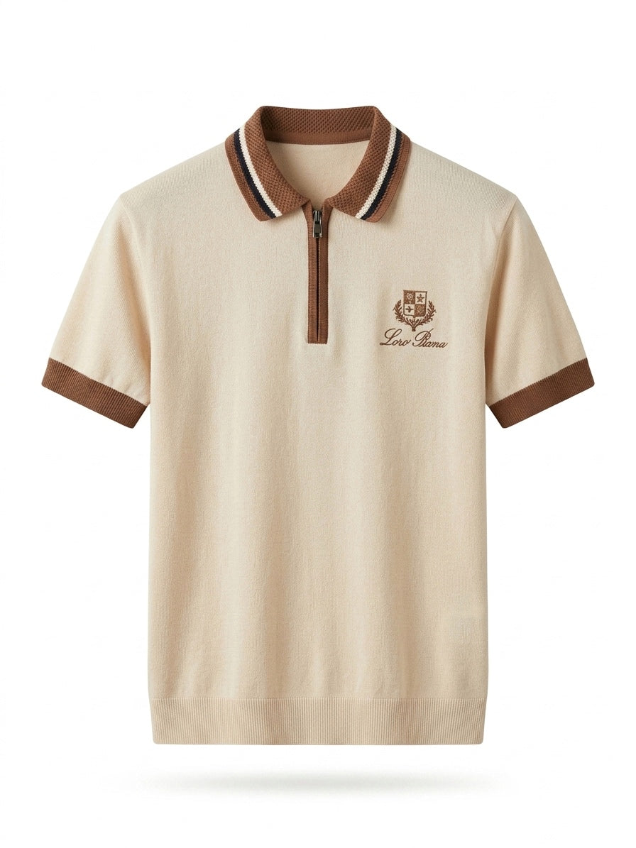 LP Crest Embroidered Zip Polo
