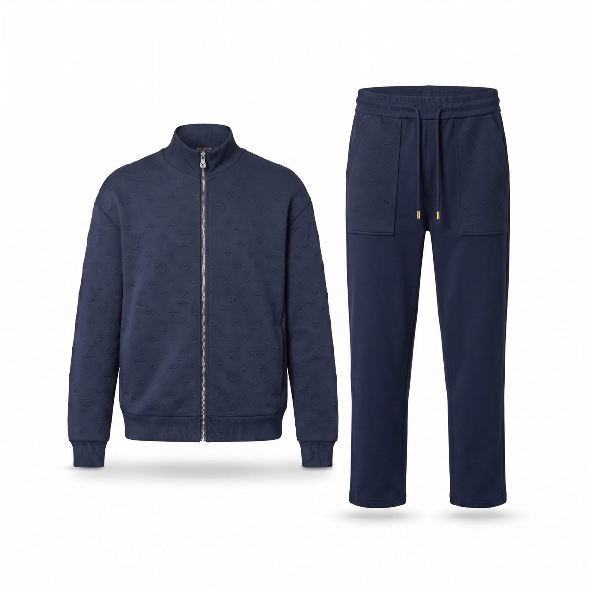 LV Monogram Embossed Tracksuit (Navy)