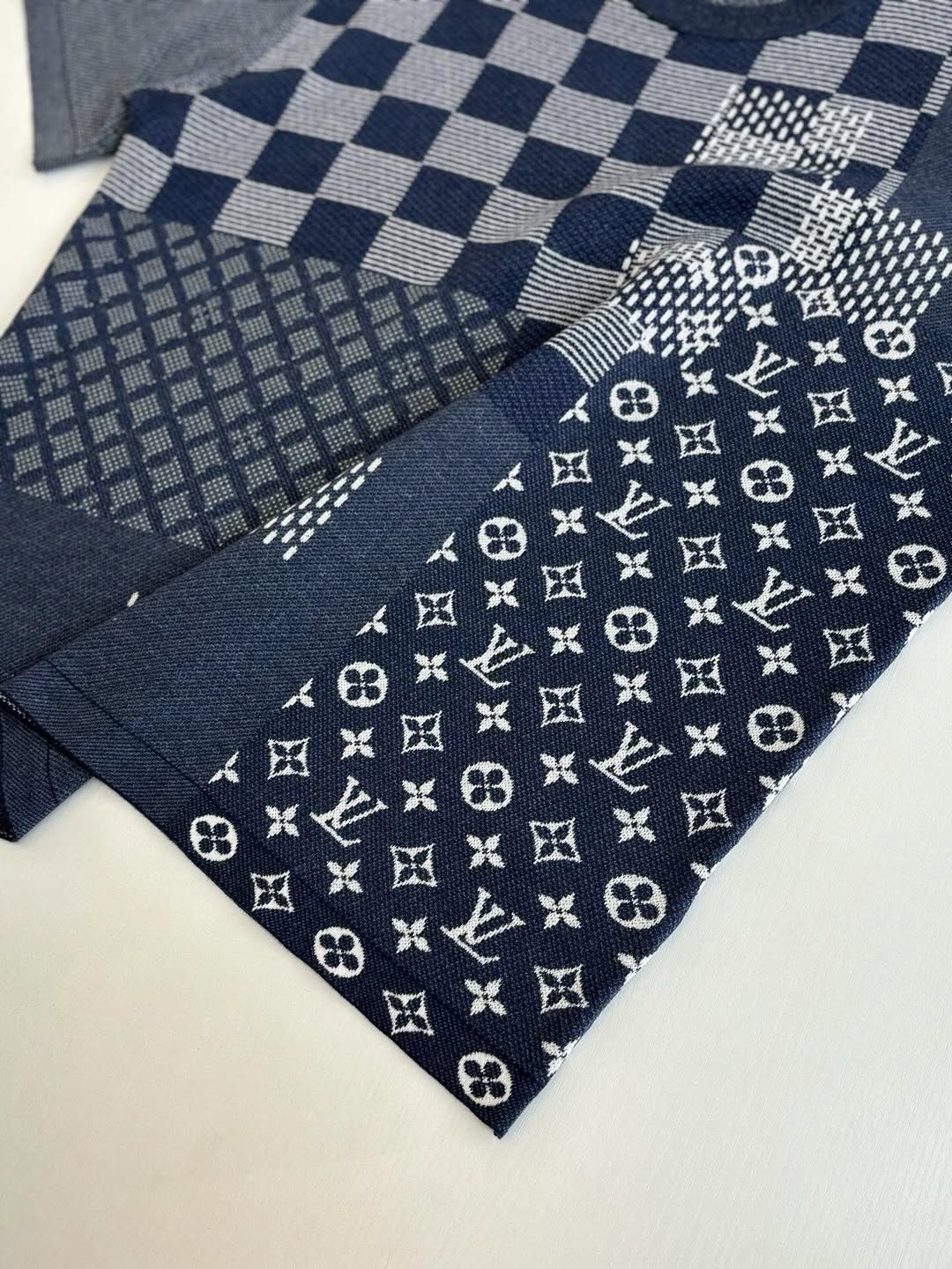 LV Damier & Monogram Patchwork Knit Tee