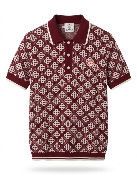 CB Monogram Jacquard Knit Polo