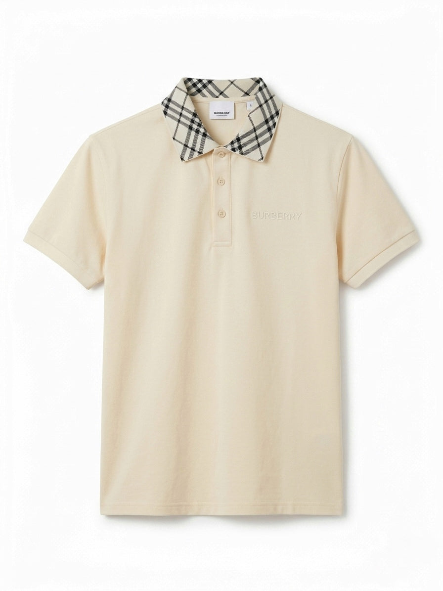 BRB - Check-Collar Cotton Piqué Polo