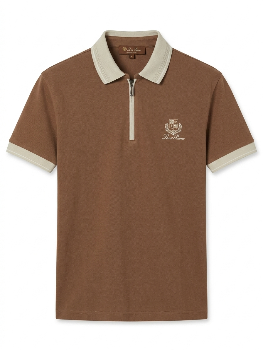 LP Contrast-Trimmed Quarter-Zip Polo