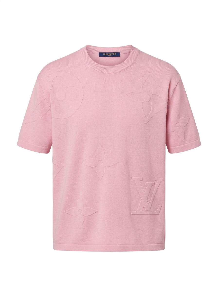 LV Oversized Monogram Embossed Knit Tee