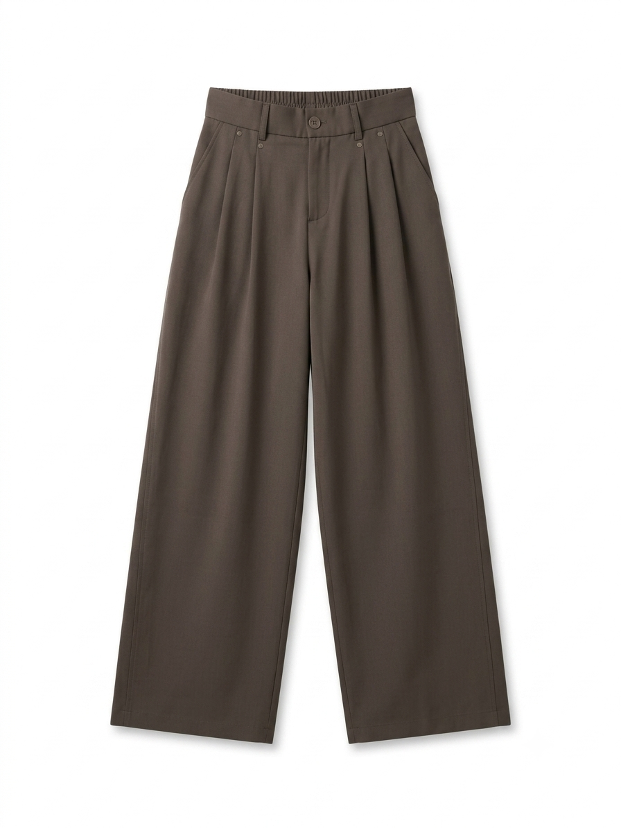 LUX Fluid Crepe Pleated Trousers