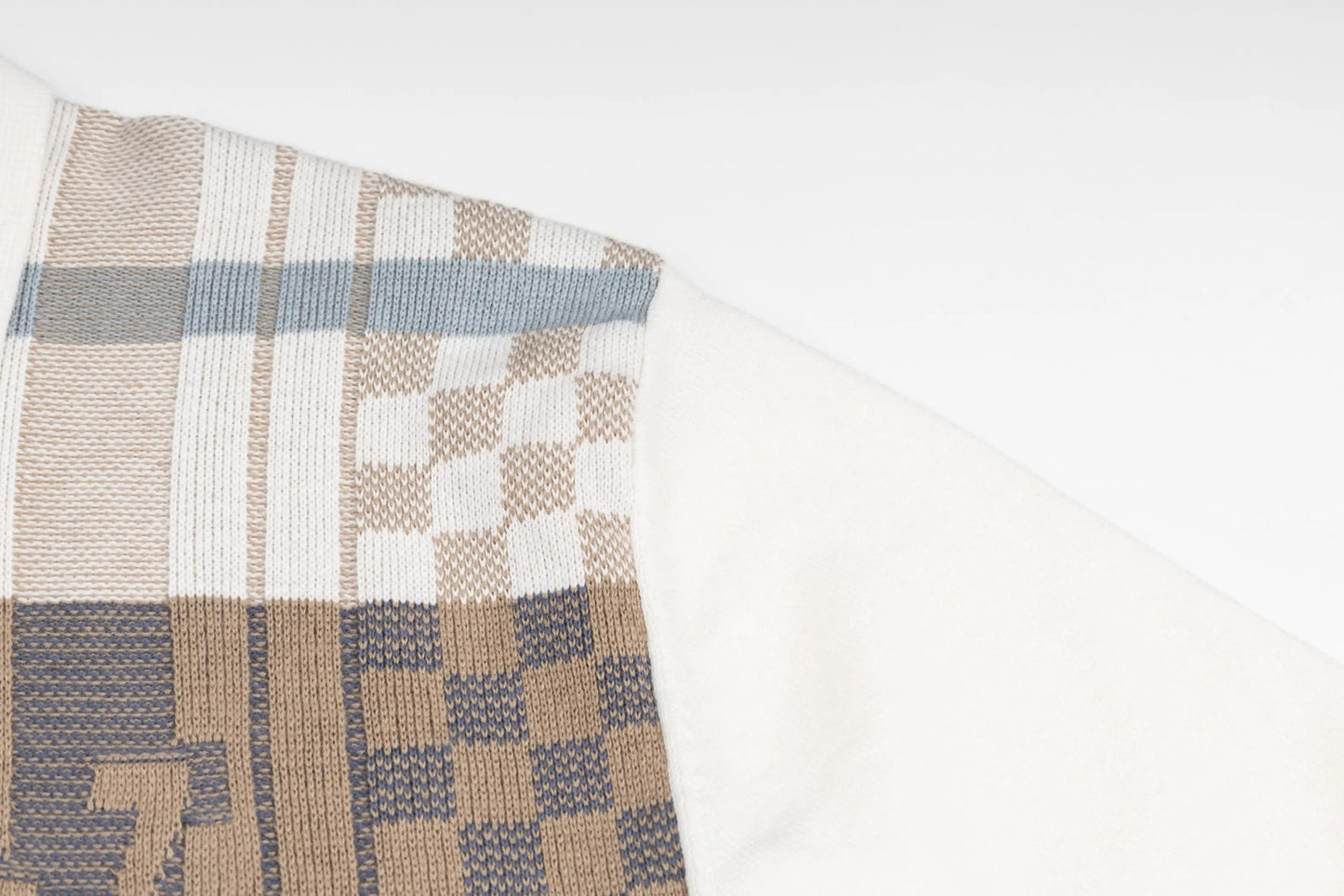 LV Damier Plaid Short-Sleeve Knit Shirt