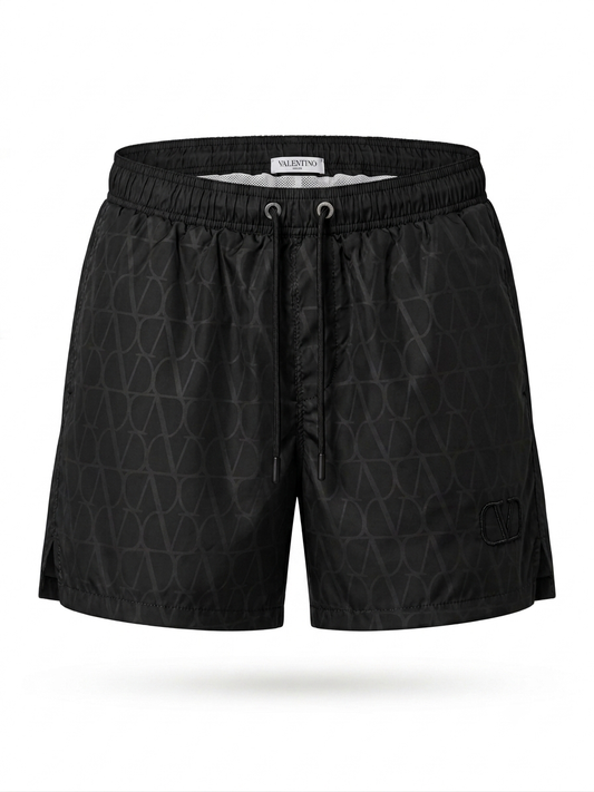 V. Signature Noir Monogram Swim Trunks