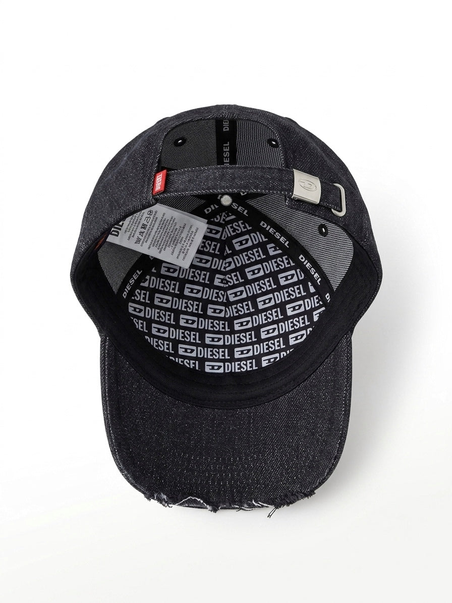 DSL Metallic 'D' Distressed Denim Cap