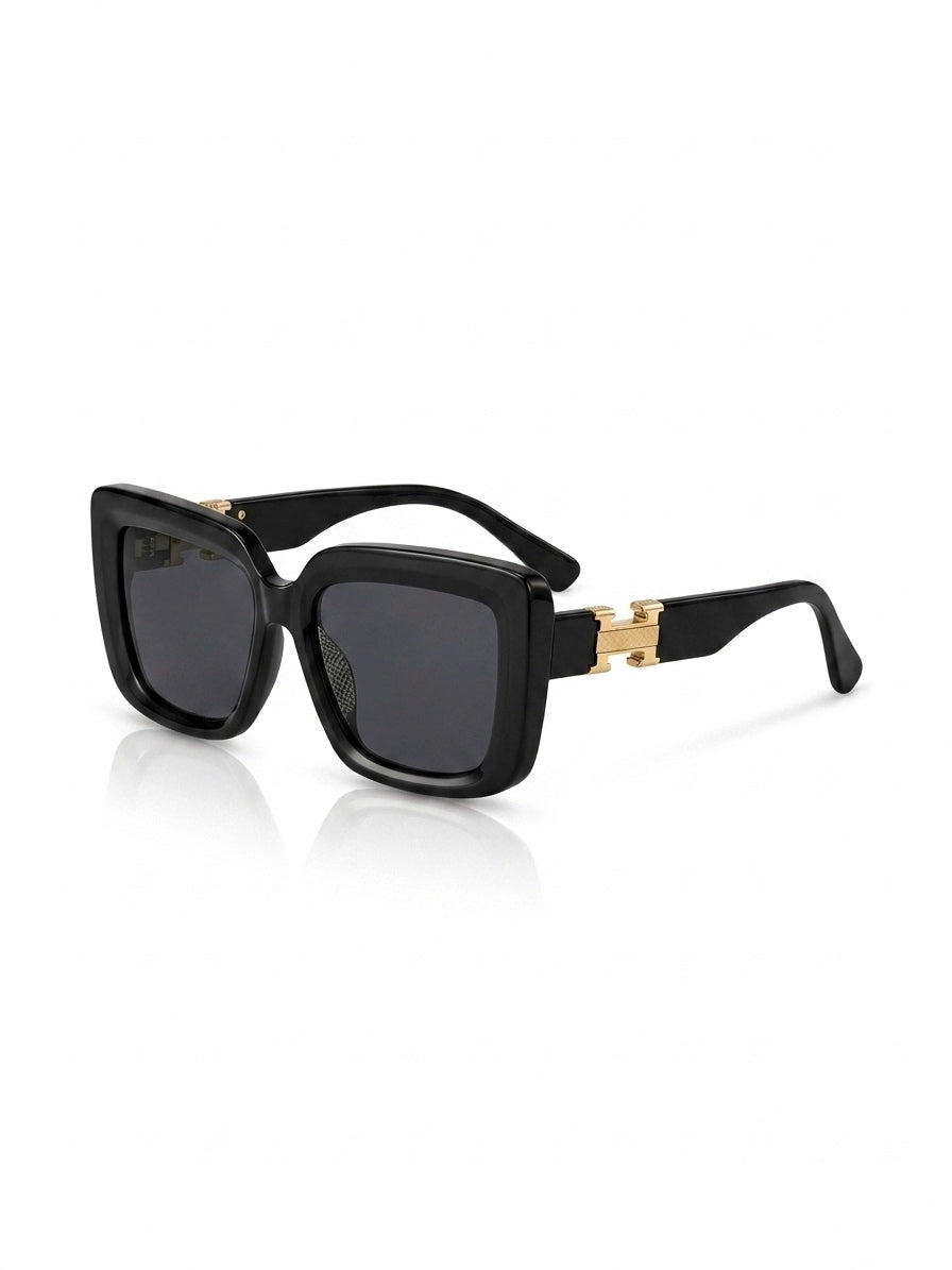 HRM. Oversized Acetate Sunglasses in Noir