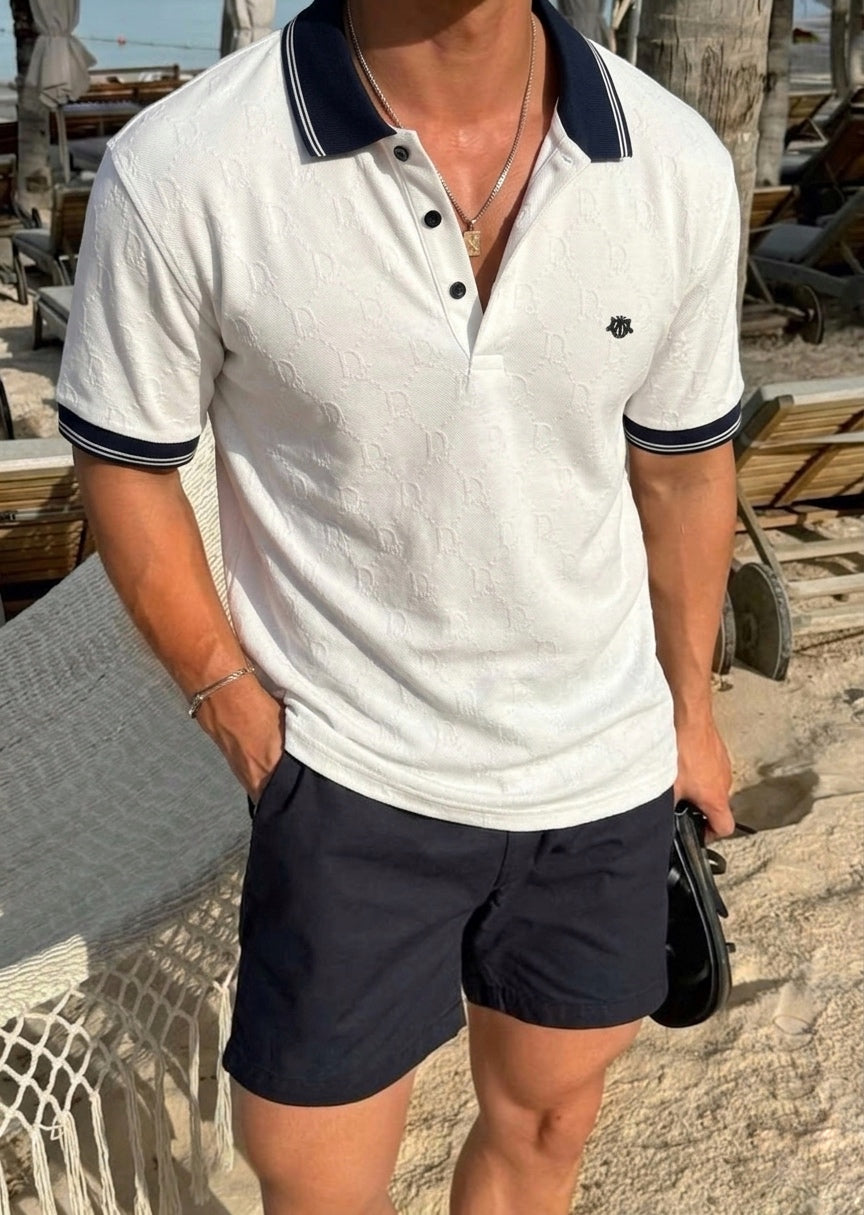 DR Oblique Jacquard Contrast Polo