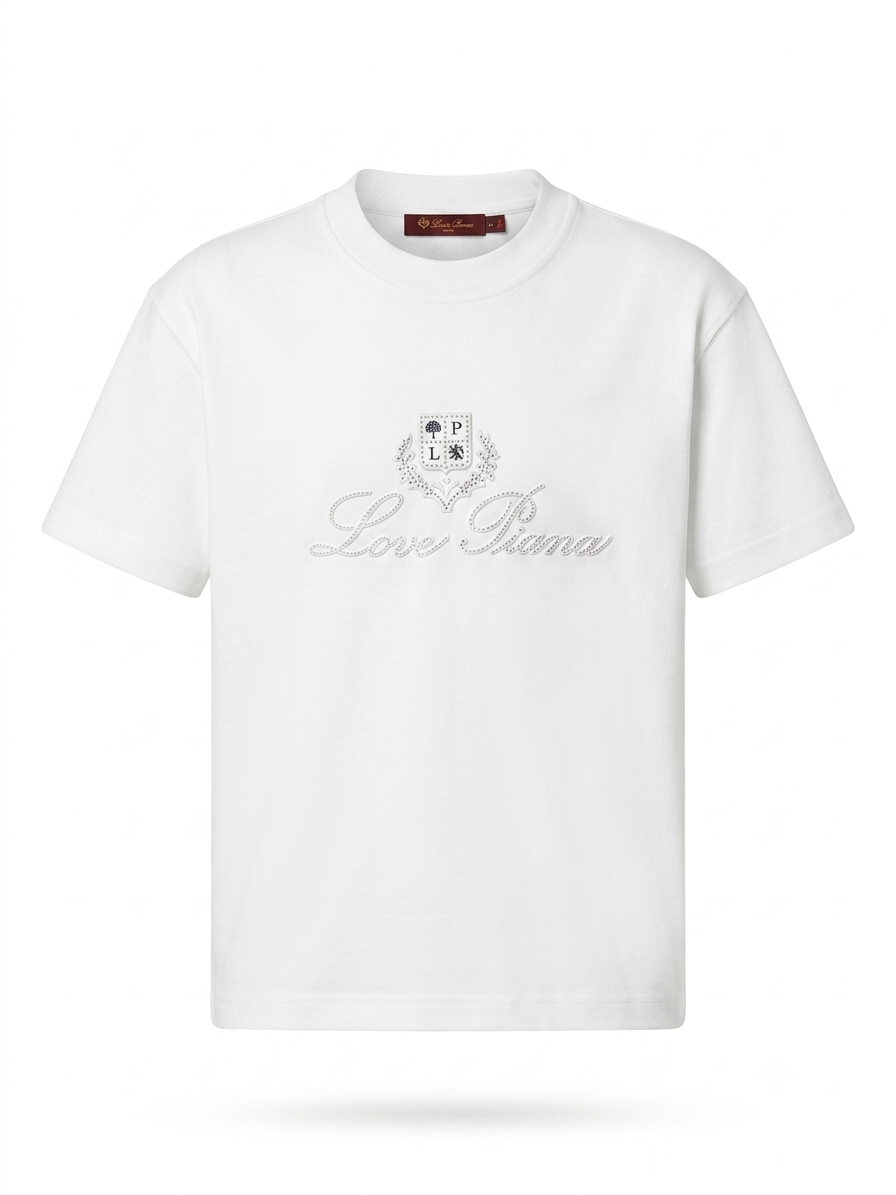 LP - Embellished Heritage Crest T-Shirt in Optic White