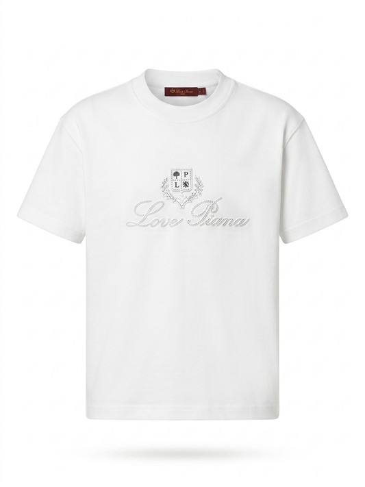 LP - Embellished Heritage Crest T-Shirt in Optic White
