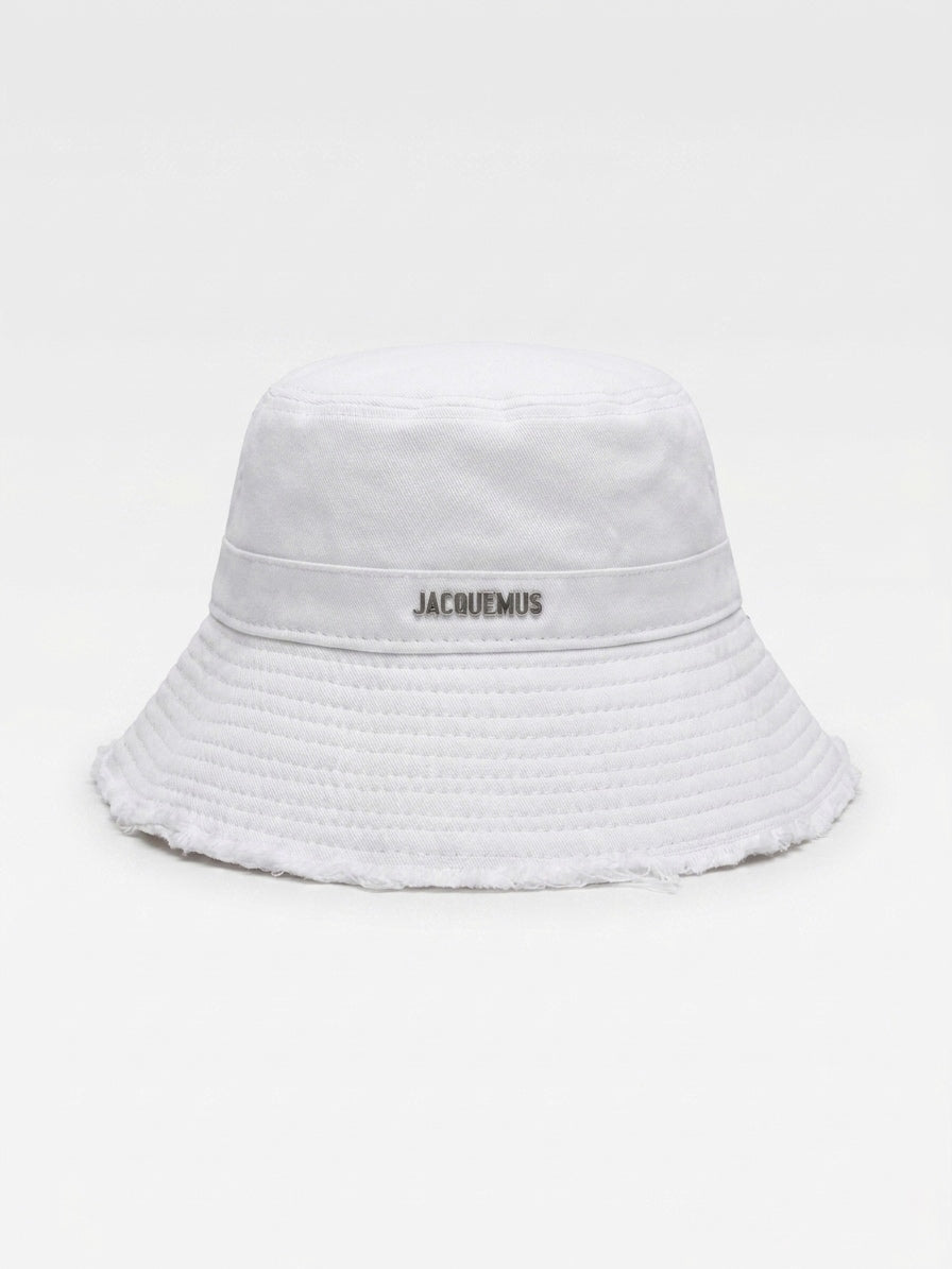 JCQ Frayed Edge Canvas Bucket Hat