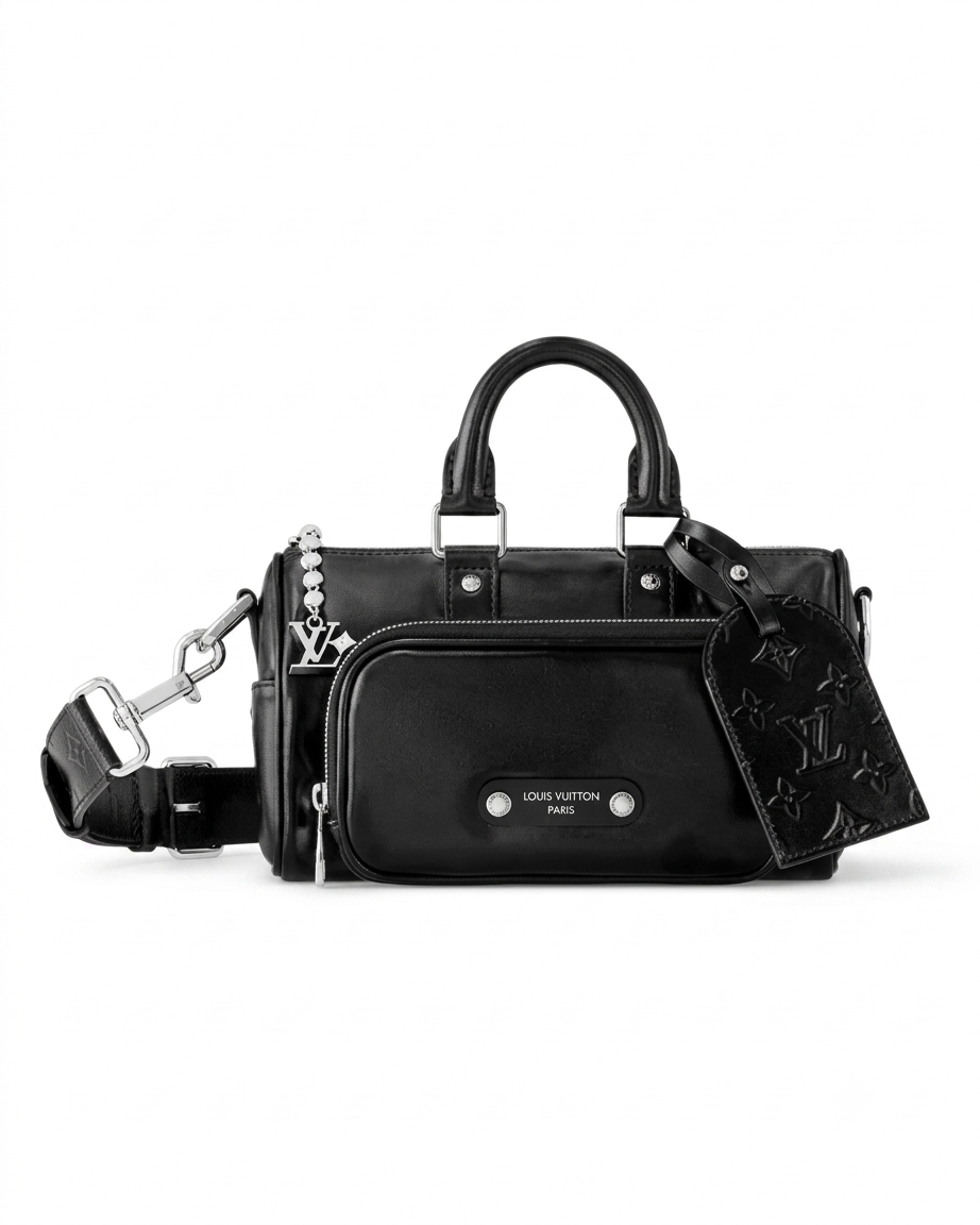 LV City Keepall in Black Calf Leather