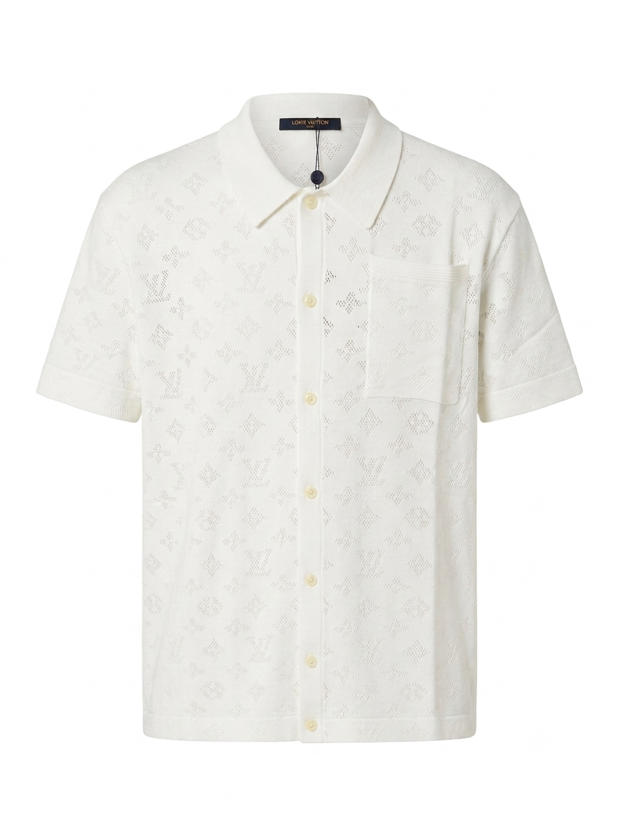 LV Pointelle Monogram Knit Polo