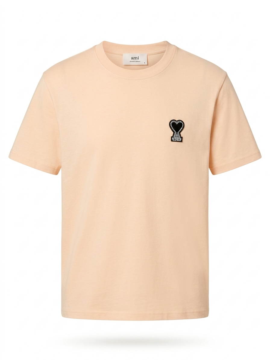 Ami de Coeur Premium Cotton T-Shirt in Pastel Peach