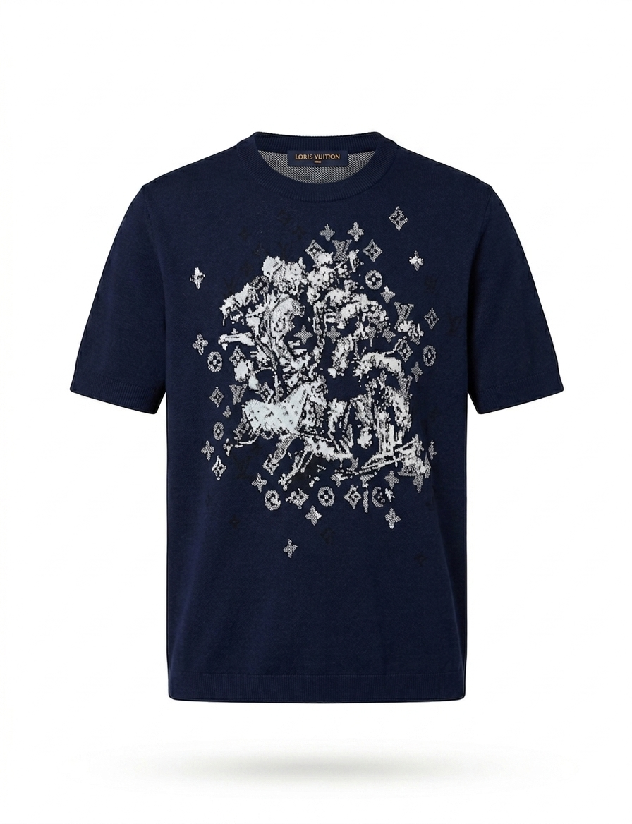 LV Abstract Monogram Knit Tee