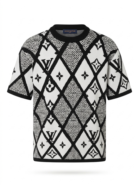 LV Graphic Diamond Monogram Knit Top