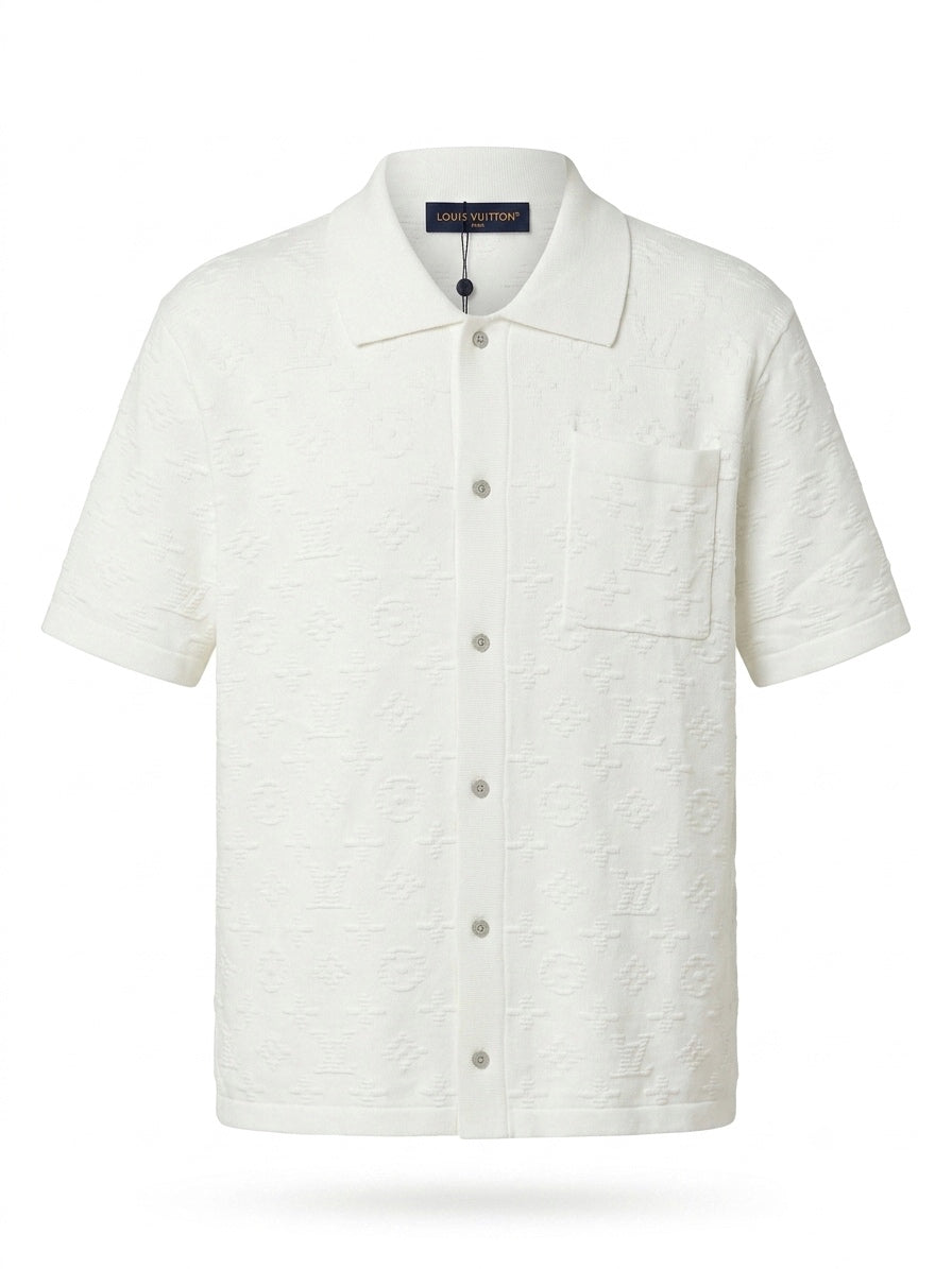 LV Textured Monogram Short-Sleeve Shirt