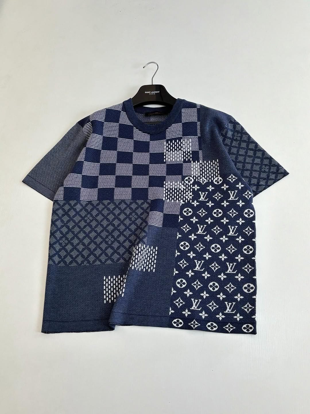LV Damier & Monogram Patchwork Knit Tee