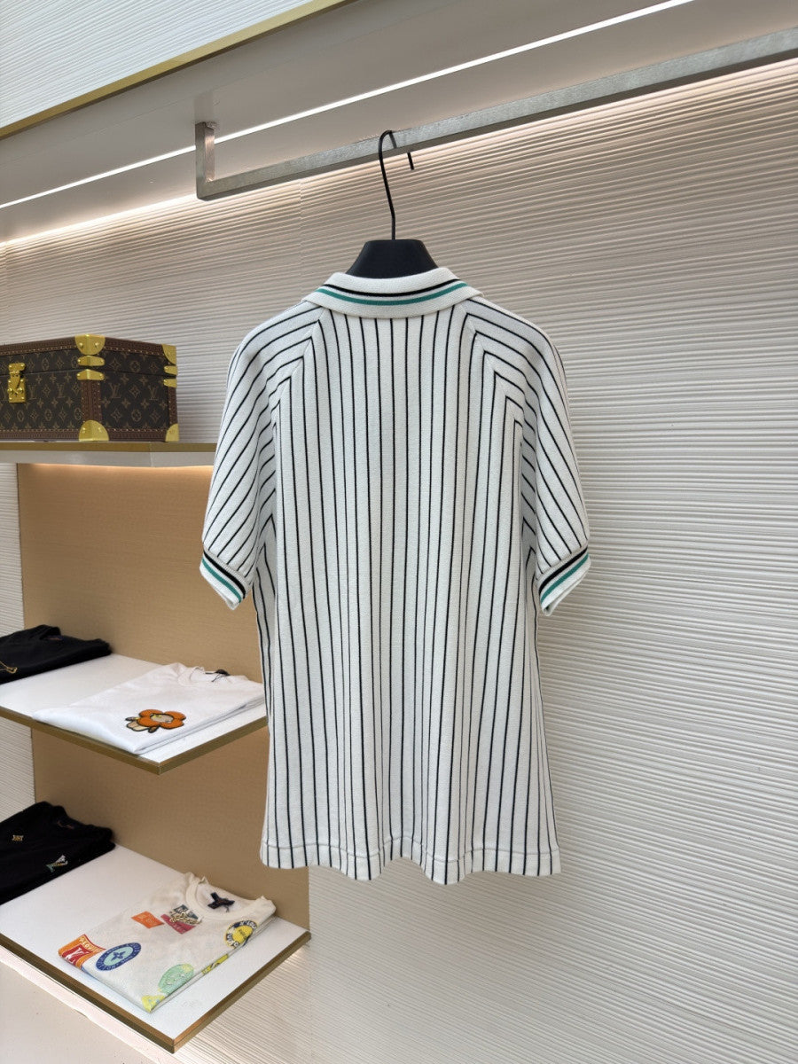 Lv Striped Knit Polo