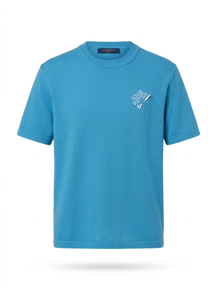 LV Cerulean Fine-Gauge Knit with Miniature 'Objet Trouvé' Detail