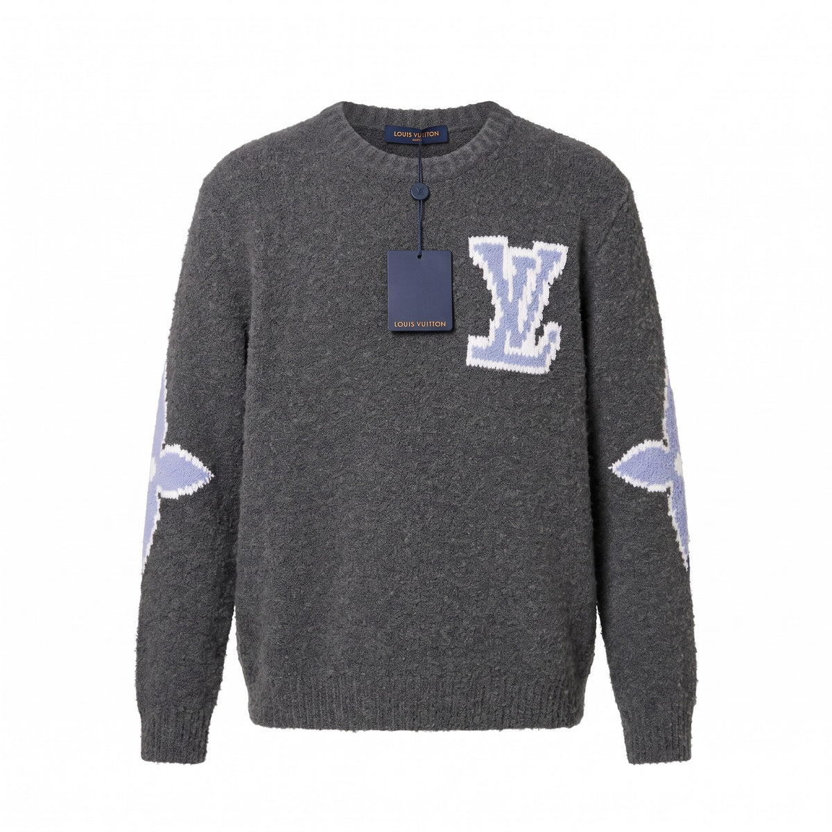 LV Textured Appliqué Crewneck Sweater