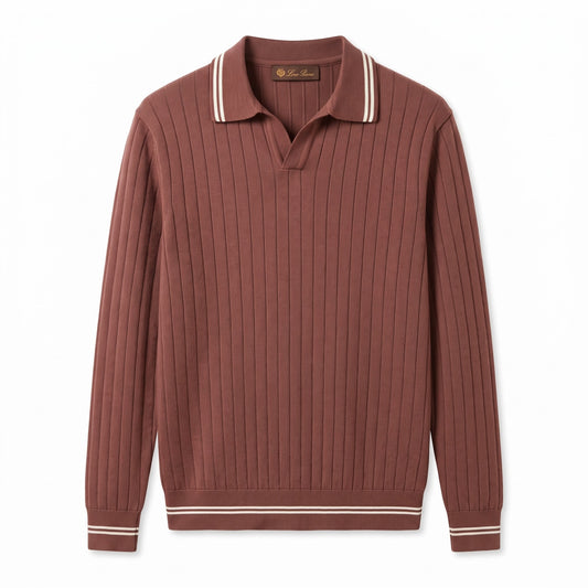 LP Ribbed Knit Polo Sweater