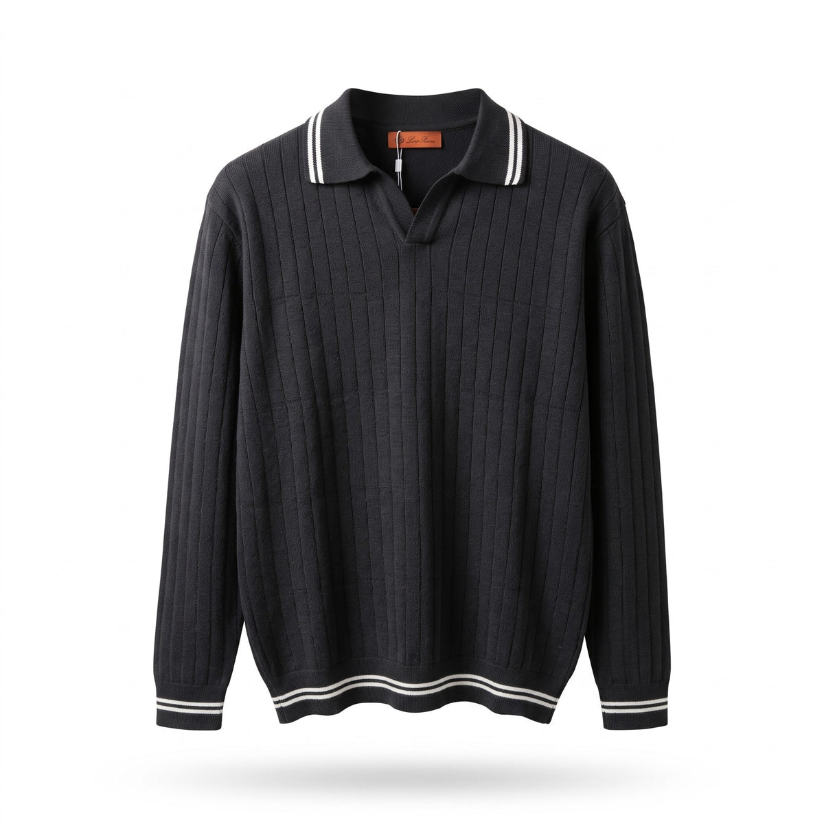 LP Ribbed Knit Polo Sweater