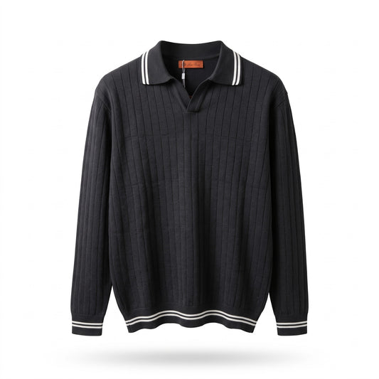 LP Ribbed Knit Polo Sweater